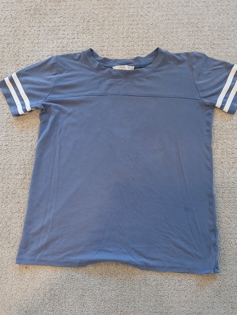 Pink Republic Blue Short Sleeve Tee with White Sleeve Stripes